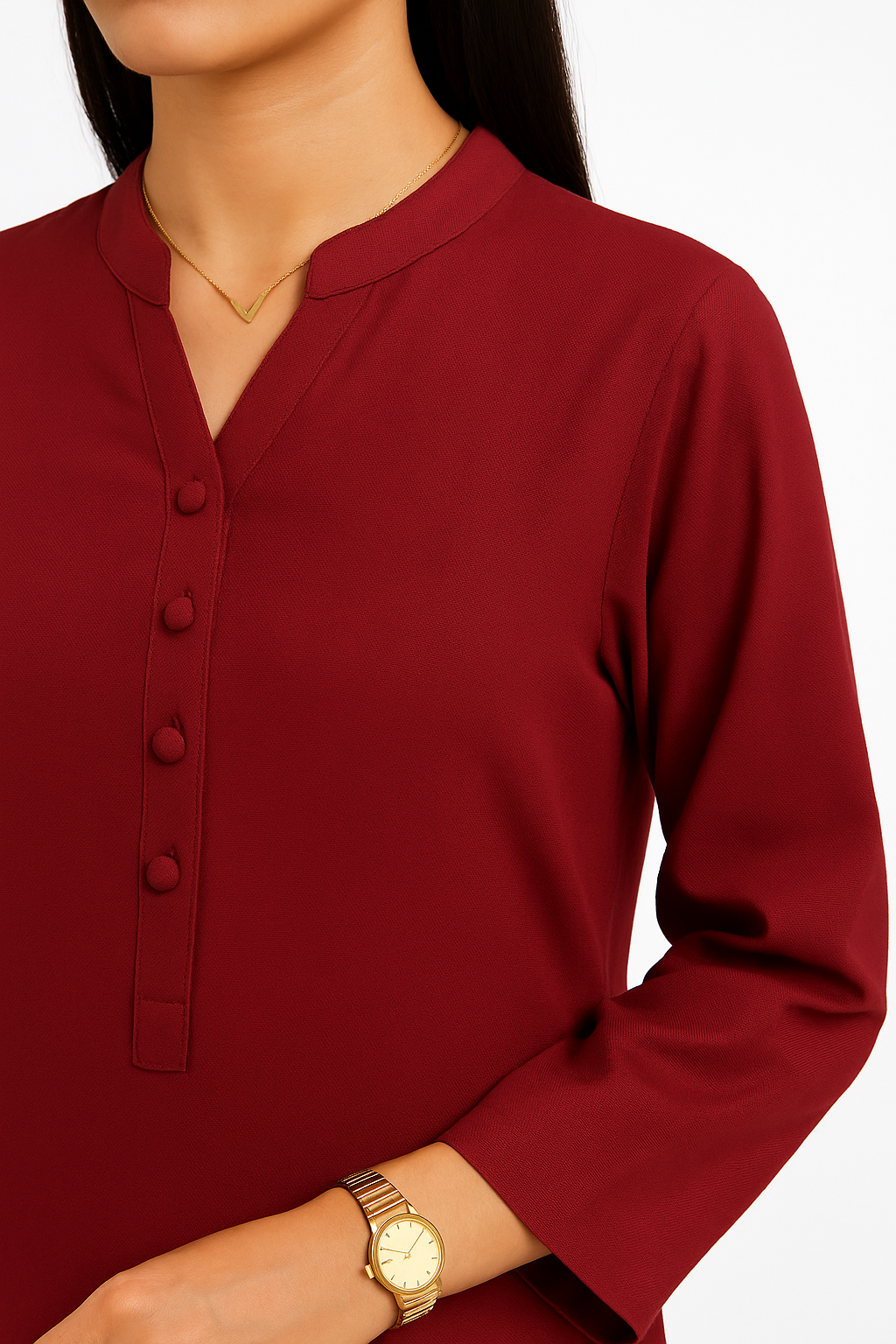 Maroon Grace Georgette 2PC Set – Long Shirt + Trouser