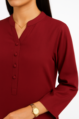 Maroon Grace Georgette 2PC Set – Long Shirt + Trouser