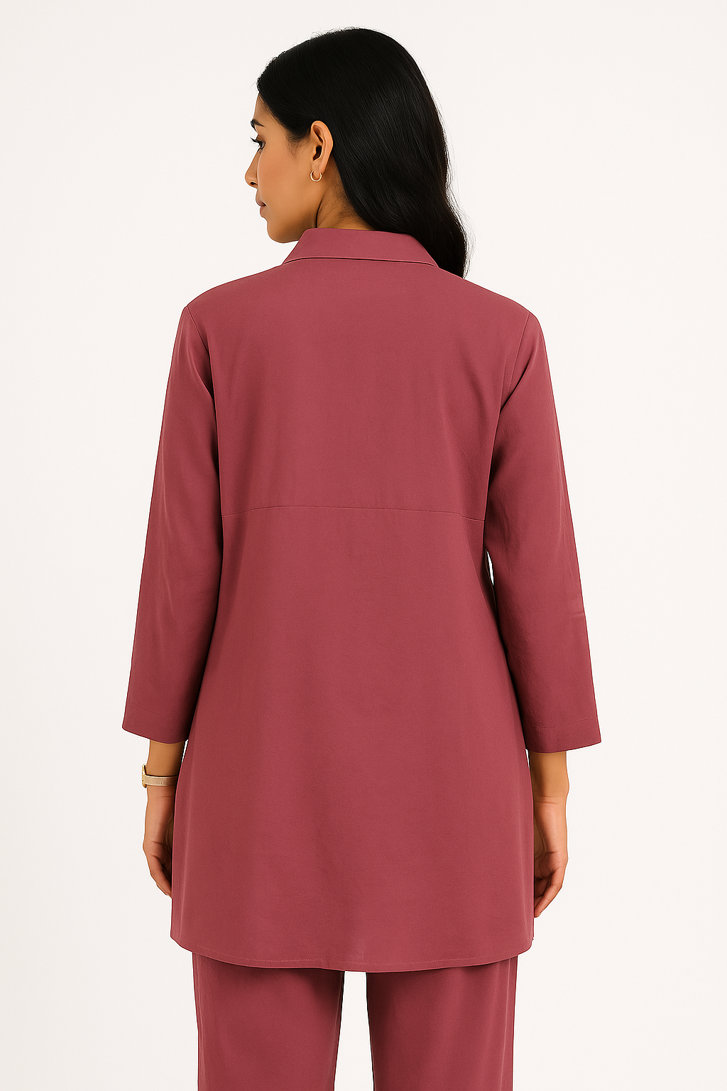 Purple Elegance Georgette Coord Set – Button-Down 2PC for Women