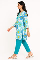 Floral Grace – Lawn Shirt with Lace Work & Farshi Shalwar (2PC)
