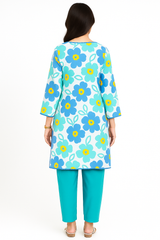 Floral Grace – Lawn Shirt with Lace Work & Farshi Shalwar (2PC)
