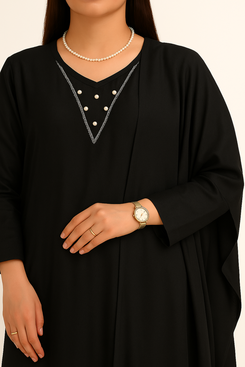Black Grace – Raw Silk Shirt, Farshi Shalwar & Organza Dupatta (3PC)