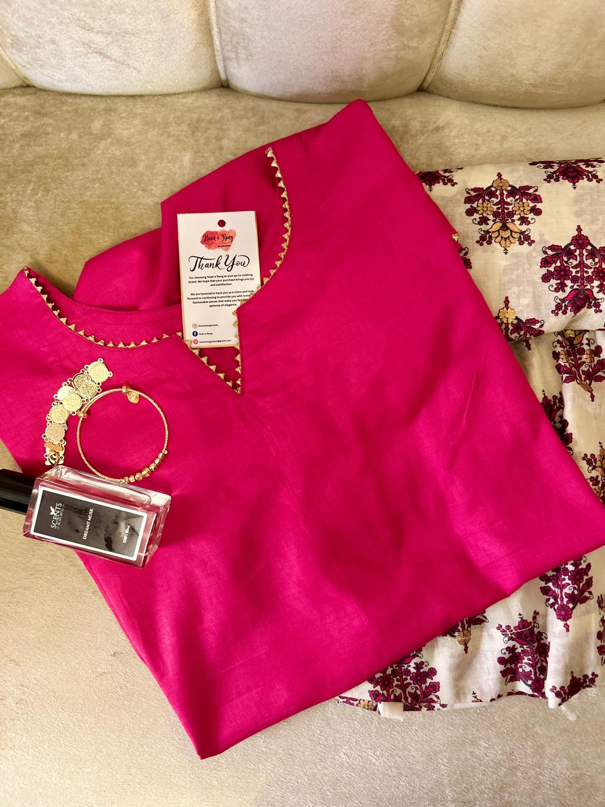 Blush Harmony Cotton Coord Set – Plain Shirt + Printed Plazo