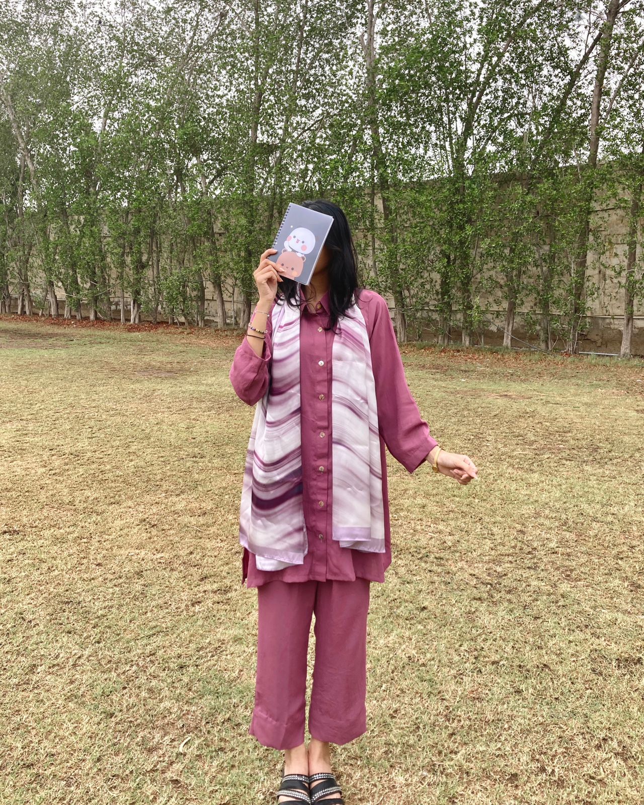 Purple Elegance Georgette Coord Set – Button-Down 2PC for Women